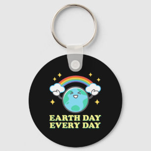 Proud Earth Day Tees Earth Day Every Day Rainbow G Key Ring