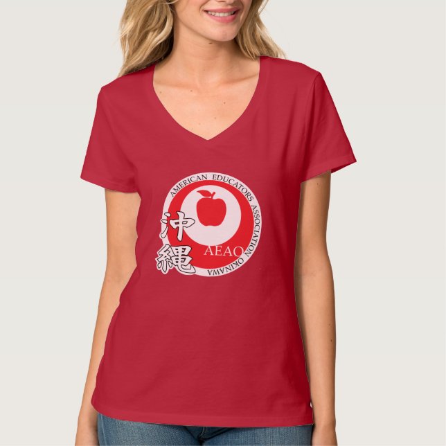 Proud Educator v-neck (Red) T-Shirt (Front)