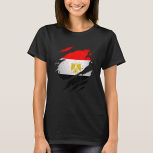 Proud Egyptian  Torn Ripped Egypt Flag T-Shirt