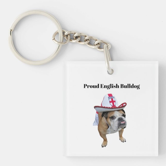 Proud English Bulldog Key Ring (Front)