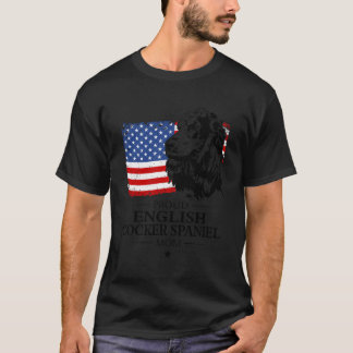 Proud English Cocker Spaniel Mum American Flag Pat T-Shirt