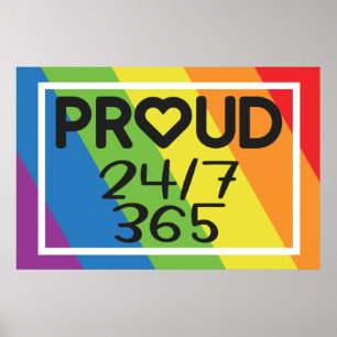 Proud everyday rainbow colours LGBTQ+ pride month Poster