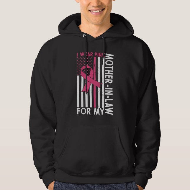 Proud Family Breast Cancer Warrior Mother-in-Law Hoodie (Front)