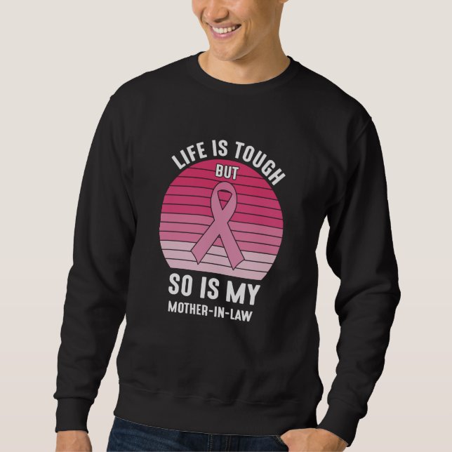Proud Family Breast Cancer Warrior Mother-in-Law Sweatshirt (Front)