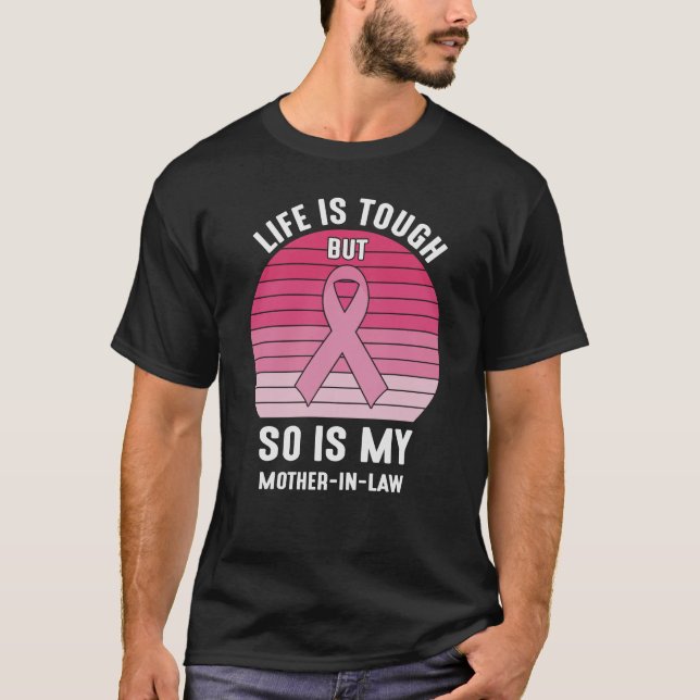 Proud Family Breast Cancer Warrior Mother-in-Law T-Shirt (Front)