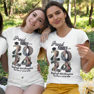 Proud Family of 2024 Graduate Custom Photo Collage T-Shirt