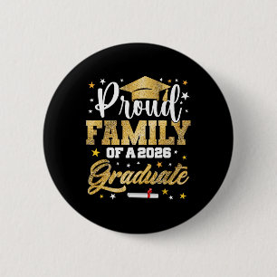Proud Family Of 2026 Graduate Awesome Family Colle 6 Cm Round Badge