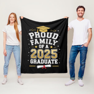 Proud Family Of A 2025 Graduate Graduation Fleece Blanket
