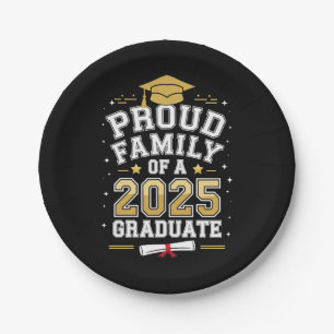 Proud Family Of A 2025 Graduate Graduation Paper Plate