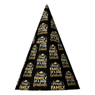 Proud Family Of A 2026 Graduate 26 Gold Graduation Party Hat