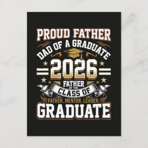 Proud Father Class of 2026 Graduate Invitation Postcard