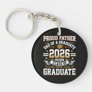 Proud Father Class of 2026 Graduate Key Ring