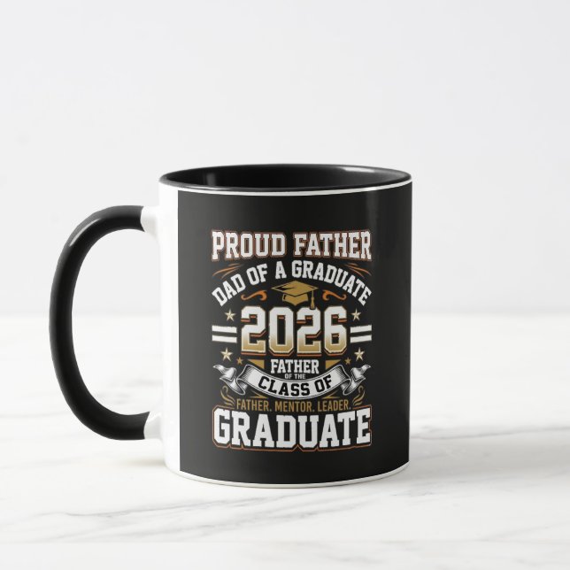 Proud Father Class of 2026 Graduate Mug (Left)