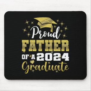 Proud Father Of 2024 Graduate Awesome Family Colle Mouse Pad