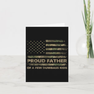 Proud father of a few kids funny father's day camo card