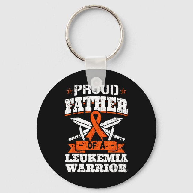 Proud Father Of A Leukaemia Warrior Dad Awareness  Key Ring (Front)
