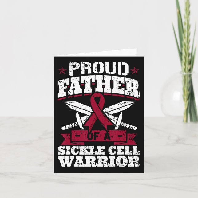 Proud Father Of A Sickle Cell Warrior Scd Awarenes Card (Front)