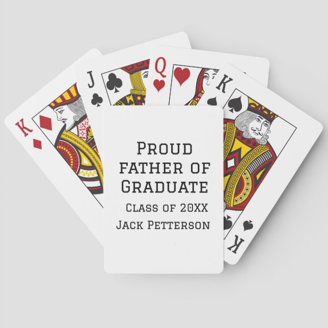 Proud father of graduate class of 20XX add name te Playing Cards (Back)