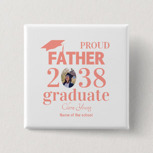 Proud Father personalized graduation 15 Cm Square Badge