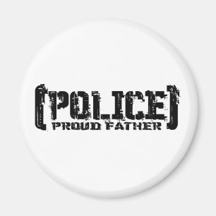 Proud Father - POLICE Tattered Magnet