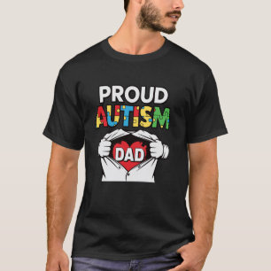 Proud Father Son Daughter Autistic Kids Autism Awa T-Shirt