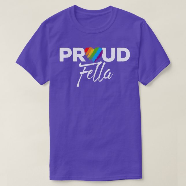 Proud Fella Gay Pride Month LGBTQ T-Shirt (Design Front)