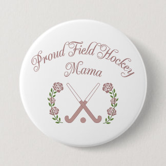 Proud Field Hockey Mama | Feminine Varsity Hockey 7.5 Cm Round Badge