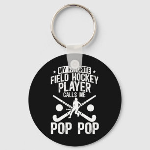 Proud Field Hockey Pop Pop Of A Field Hockey Playe Key Ring