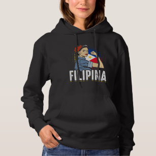 Proud Filipina Woman Girl Philippines Flag Hoodie