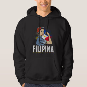 Proud Filipina Woman Girl Philippines Flag Hoodie