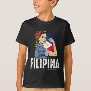 Proud Filipina Woman Girl Philippines Flag T-Shirt
