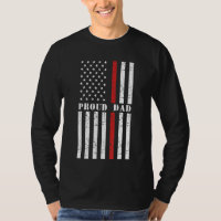 Proud Firefighter Dad Fireman American Flag Suppor