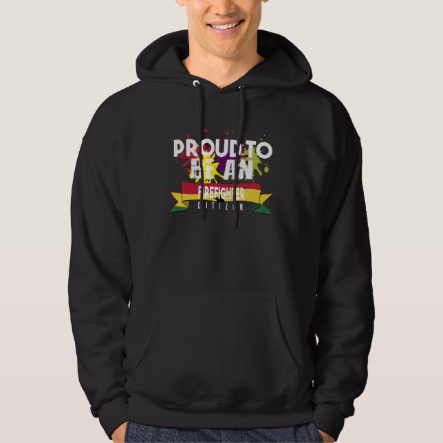 Proud firefighter Profession career worker working Hoodie (Front)