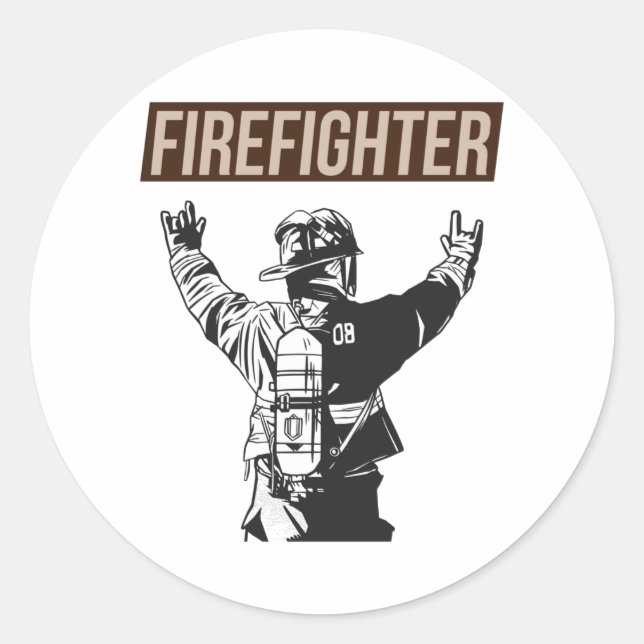 Proud Firefighter Squad Classic Round Sticker (Front)