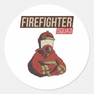 Proud Firefighter Squad Classic Round Sticker