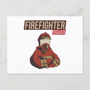 Proud Firefighter Squad Postcard