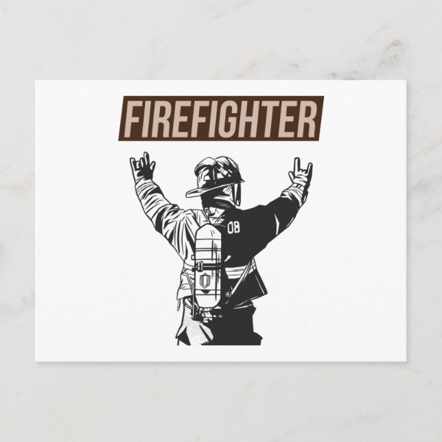 Proud Firefighter Squad Postcard (Front)