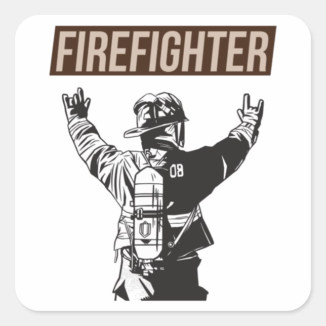 Proud Firefighter Squad Square Sticker (Front)