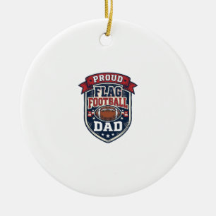 Proud Flag Football Dad Vintage Patriotic Badge De Ceramic Tree Decoration