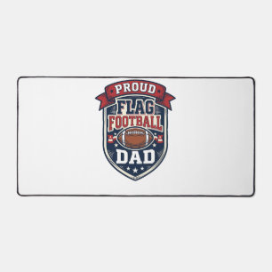 Proud Flag Football Dad Vintage Patriotic Badge De Desk Mat