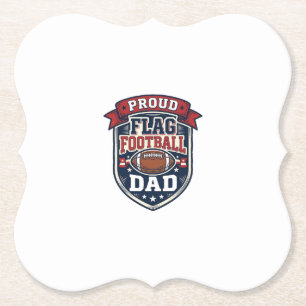 Proud Flag Football Dad Vintage Patriotic Badge De Paper Coaster