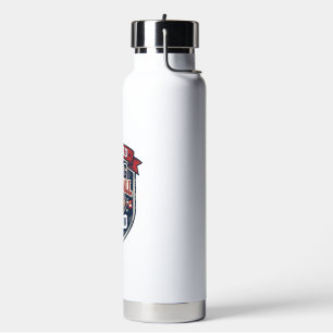 Proud Flag Football Dad Vintage Patriotic Badge De Water Bottle
