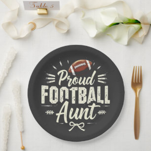 Proud football aunt Fantasy Football Matching  Paper Plate