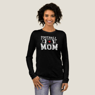 Proud Football Mum Black Long Sleeve Tri-Blend Shirt