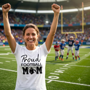 Proud Football Mum Game Day Team Spirit Custom T-Shirt