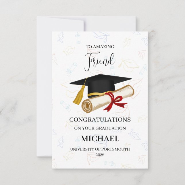Proud Friend Graduation Personalised Card (Front)