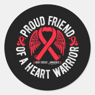Proud Friend Of A Heart Warrior Chd Heart Disease  Classic Round Sticker