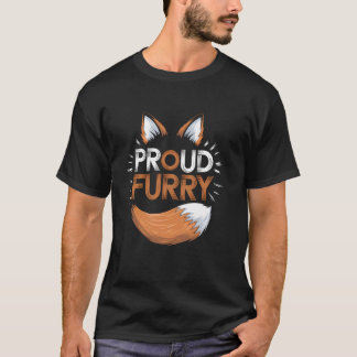 Proud Furry Fandom Furries Tails Ears Furry Person T-Shirt