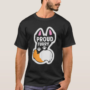 Proud Furry Funny Furry Ears Tails Cosplay Gift T-Shirt