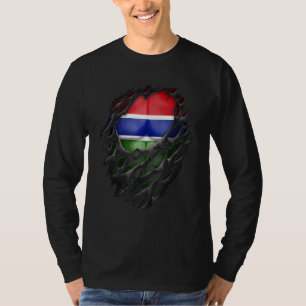 Proud Gambian Roots Heritage Torn Ripped Gambia Fl T-Shirt